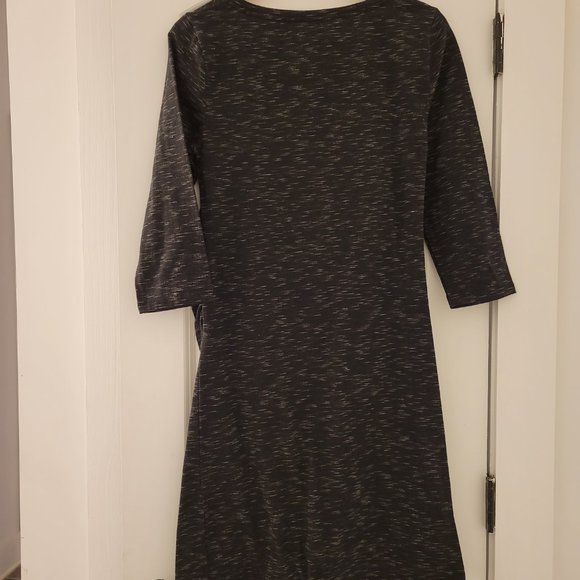 New Additions Maternity Heathered Black knee-length dress - Picture 2 of 4